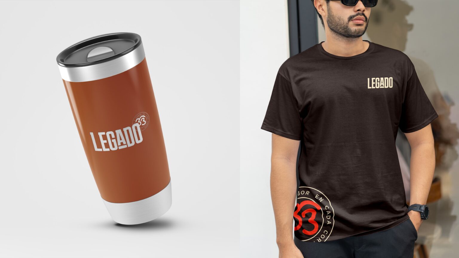 Vaso y playera de Legado 33